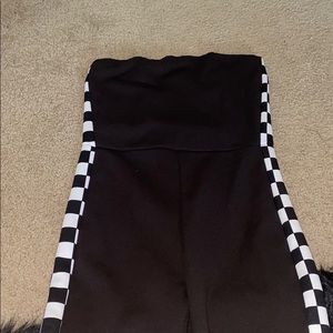 Strapless checkered side jumpsuit